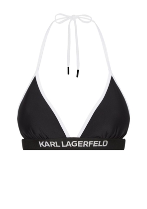 Karl Lagerfeld logo-band bikini top - Black