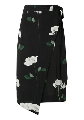 Osklen Rose Glitch wraparound skirt - Black