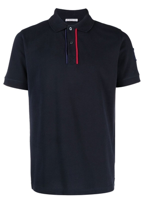 Moncler logo-patch short-sleeve polo shirt - Blue