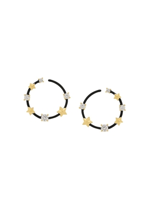 Eshvi star studded hoop earrings - Black
