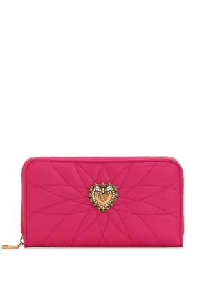 Dolce & Gabbana Devotion zip-around leather wallet - Pink