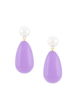 Eshvi pearl drop earrings - Purple