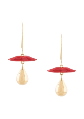 Eshvi lips-charm hanging earrings - Gold