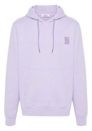 SANDRO logo-embroidered cotton hoodie - Purple
