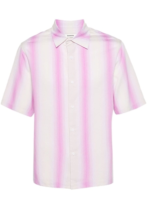 SANDRO stripe-pattern faded shirt - Pink