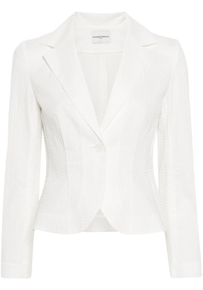 Claudie Pierlot textured-finish notched-lapel blazer - White