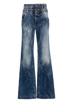 Versace Jeans Couture double-waist wide-leg jeans - Blue