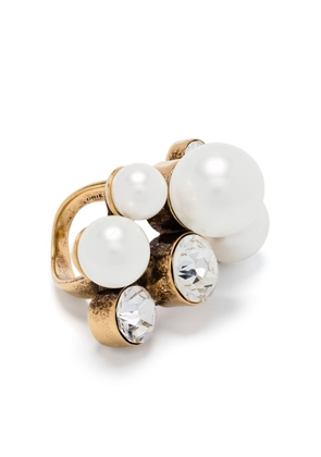 DRIES VAN NOTEN rhinestones and pearl-embellished ring - Gold