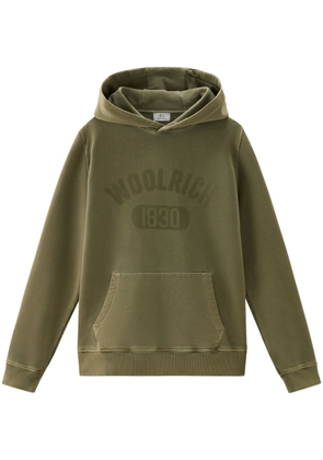 Woolrich logo-print cotton hoodie - Green