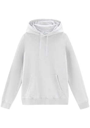 Woolrich logo-embroidered cotton hoodie - Grey