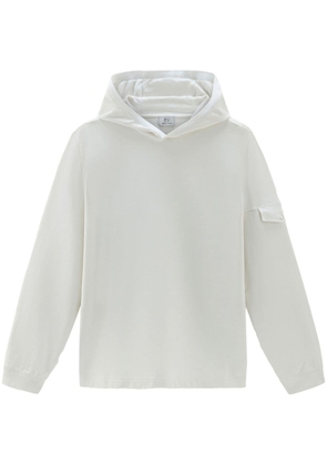 Woolrich logo-trim cotton hoodie - White