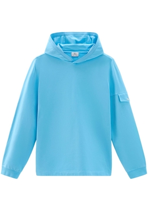 Woolrich flap-sleeve cotton hoodie - Blue