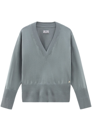 Woolrich V-neck cotton-cashmere jumper - Blue