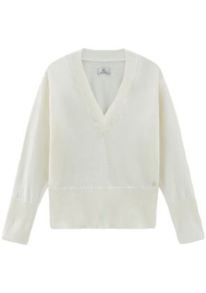 Woolrich V-neck cotton-cashmere jumper - White