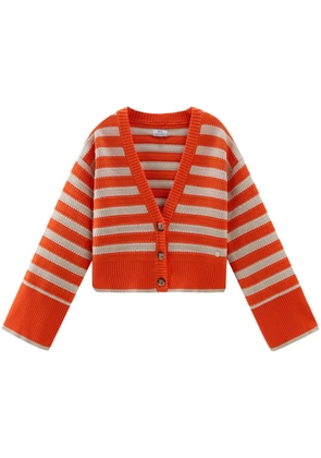 Woolrich striped cotton cardigan - Orange