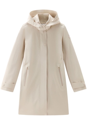 Woolrich single-breasted hooded coat - Neutrals