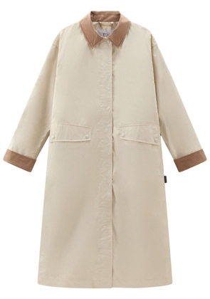 Woolrich single-breasted two-tone coat - Neutrals