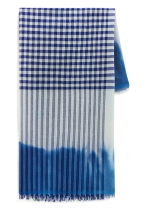 Woolrich plaid tie-dye scarf - Blue