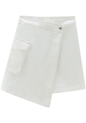 Woolrich cotton-twill wrap miniskirt - White