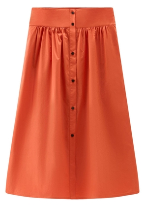 Woolrich A-line poplin midi skirt - Orange