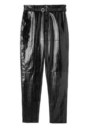 Jil Sander belted leather trousers - Black