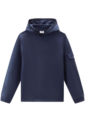 Woolrich logo-trim cotton hoodie - Blue