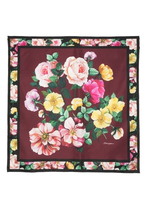 Dolce & Gabbana floral-print silk scarf - Black