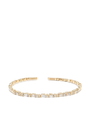 Suzanne Kalan 18kt yellow gold Thin Mix diamond open-cuff bracelet