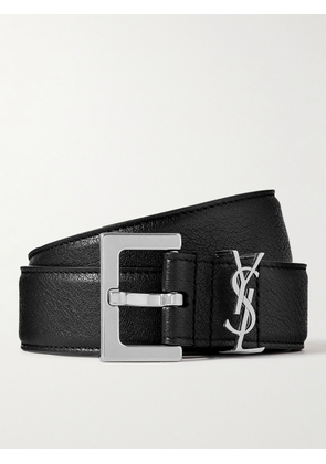 SAINT LAURENT - 3cm Full-Grain Leather Belt - Men - Black - EU 85