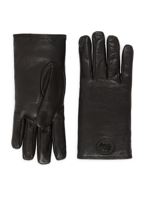 Gucci Leather Gg Gloves