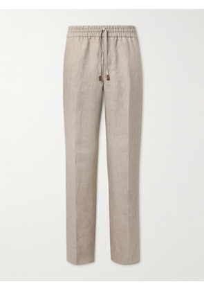 Brioni - Asolo Linen Drawstring Trousers - Men - Neutrals - IT 46