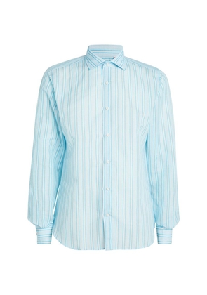 Fedeli Linen-Cotton Striped Nick Shirt