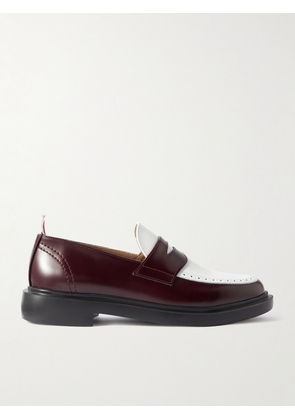 Thom Browne - Two-Tone Leather Penny Loafers - Men - Burgundy - US 8
