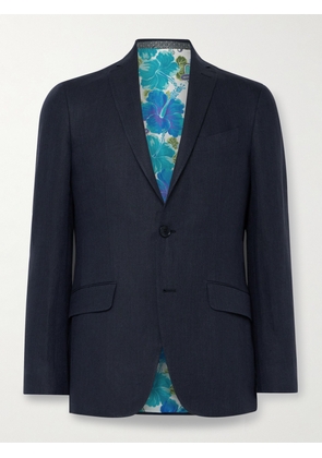 Etro - Slim-Fit Herringbone Linen Suit Jacket - Men - Blue - IT 46