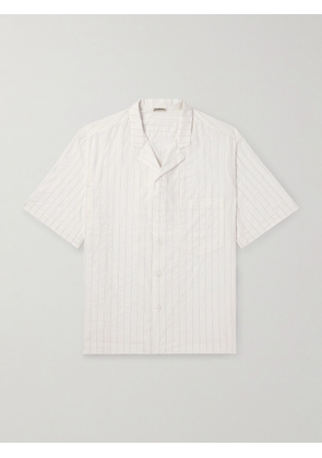 Barena - Bagolo Camp-Collar Pinstriped Cotton-Poplin Shirt - Men - White - IT 44