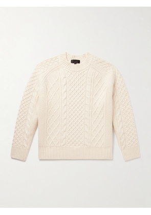 Nili Lotan - Carran Cable-Knit Wool Mock-Neck Sweater - Men - Neutrals - S