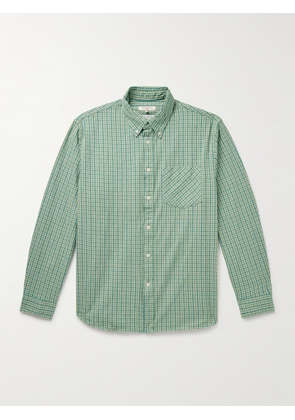 Nudie Jeans - Filip Button-Down Collar Checked Organic Cotton-Flannel Shirt - Men - Green - XS