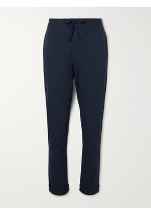 Officine Générale - Joseph Straight-Leg Cotton-Seersucker Drawstring Suit Trousers - Men - Blue - IT 44