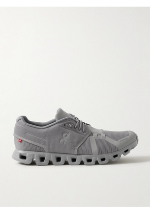 ON - Cloud 5 Rubber-Trimmed Mesh Sneakers - Men - Gray - US 8