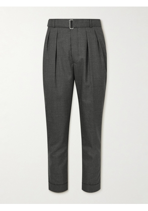Officine Générale - Pierre Straight-Leg Belted Pleated Wool Suit Trousers - Men - Gray - IT 44