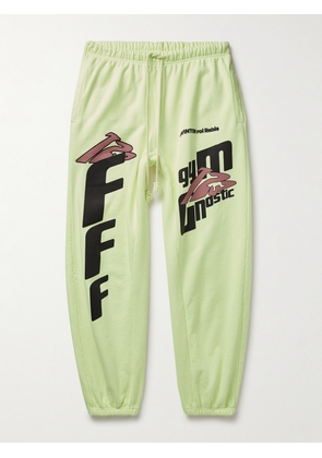RRR123 - Fasting for Faster Tapered Printed Cotton-Jersey Sweatpants - Men - Green - 1