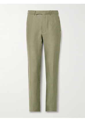 Zegna - Slim-Fit Oasi Lino Twill Suit Trousers - Men - Green - IT 46