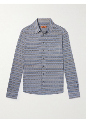 Missoni - Striped Crochet-Knit Shirt - Men - Blue - IT 46