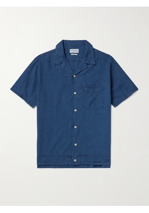 Oliver Spencer - Camp-Collar Linen and Cotton-Blend Shirt - Men - Blue - S