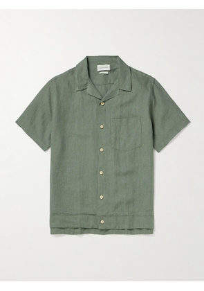 Oliver Spencer - Camp-Collar Linen Shirt - Men - Green - S