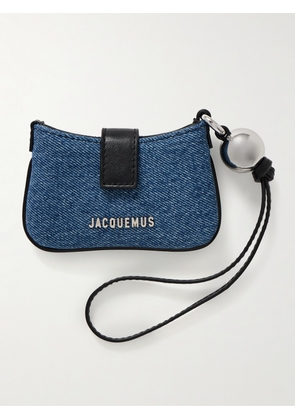 Jacquemus - Le Porte Bisou Logo-Embellished Leather-Trimmed Denim Pouch - Men - Blue