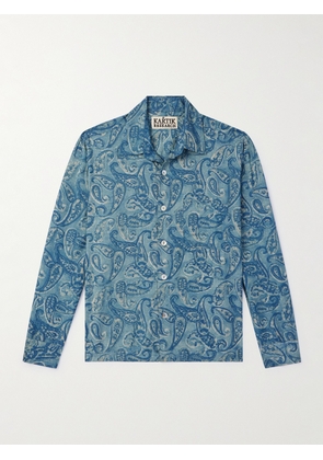 Kartik Research - Camp-Collar Paisley-Print Silk Shirt - Men - Blue - S