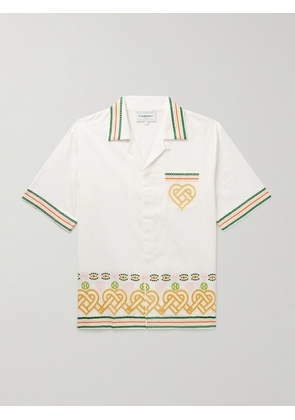 Casablanca - Convertible-Collar Broderie Anglaise Cotton Shirt - Men - White - XS