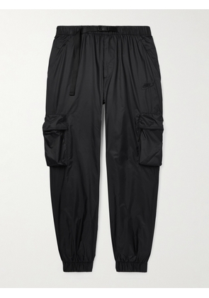Nike - Tech Straight-Leg Logo-Embroidered Belted Micro-Ripstop Cargo Trousers - Men - Black - S