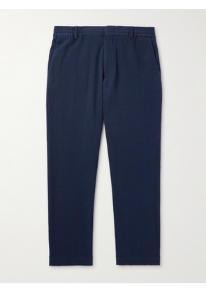 NN07 - Billie 1040 Straight-Leg Organic Cotton-Blend Seersucker Trousers - Men - Blue - UK/US 28